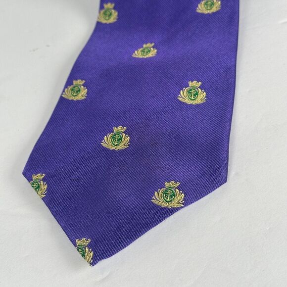 Polo Ralph Lauren 100% Silk Neck Tie Made in USA Purple - Picture 3 of 12